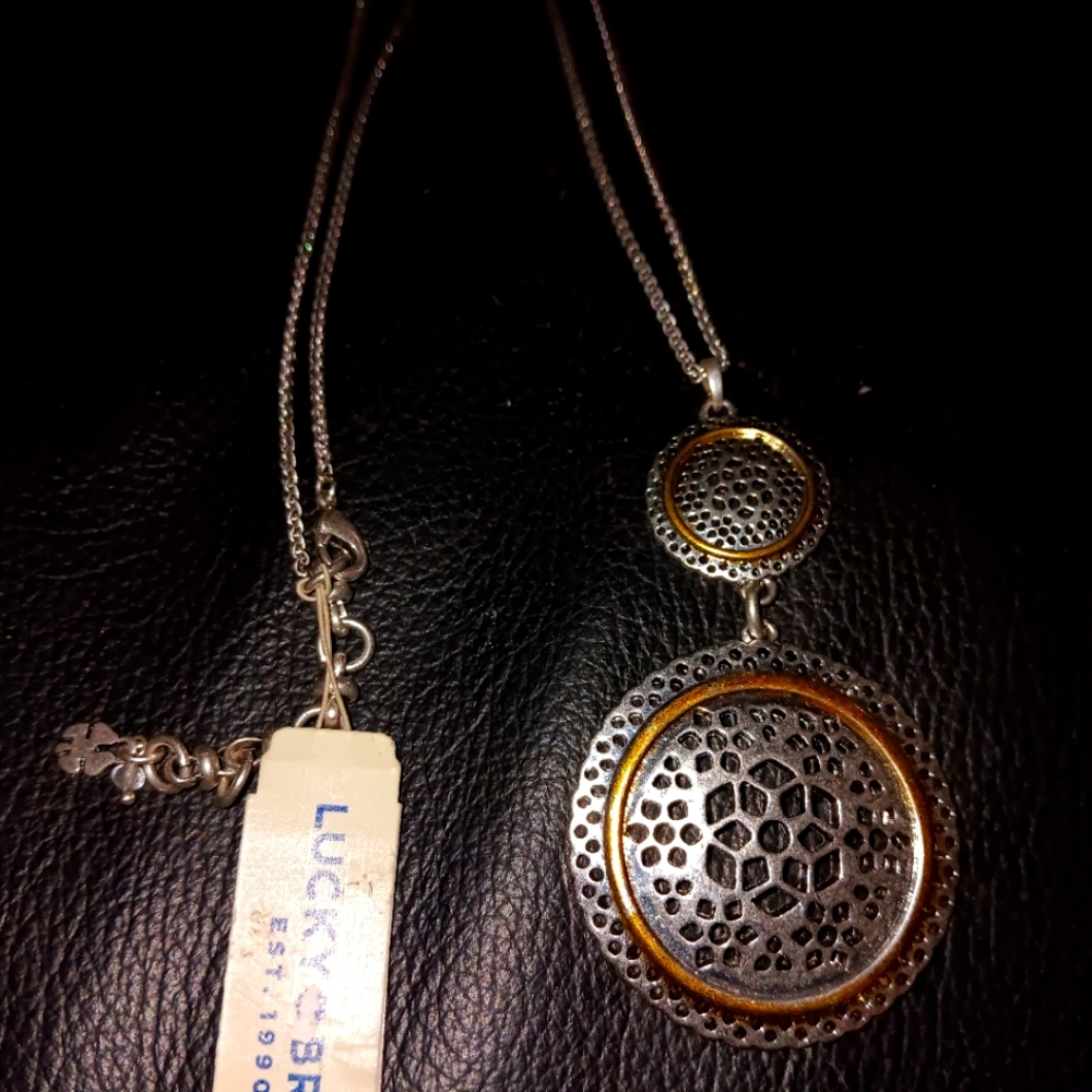 Lucky Brand two-toned shield necklace